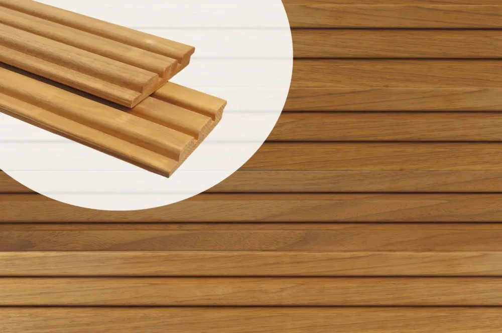 Deens Rabat Gevelbekleding Thermisch Gemodificeerd Ayous 2.1 x 14.5 cm Triple Blokprofiel - 335 cm Hoge Kwaliteit