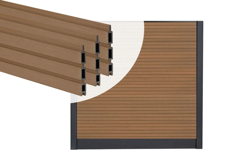 Merkproduct PuraFence Stapelprofielen Royal Teak - Set 12 Stuks