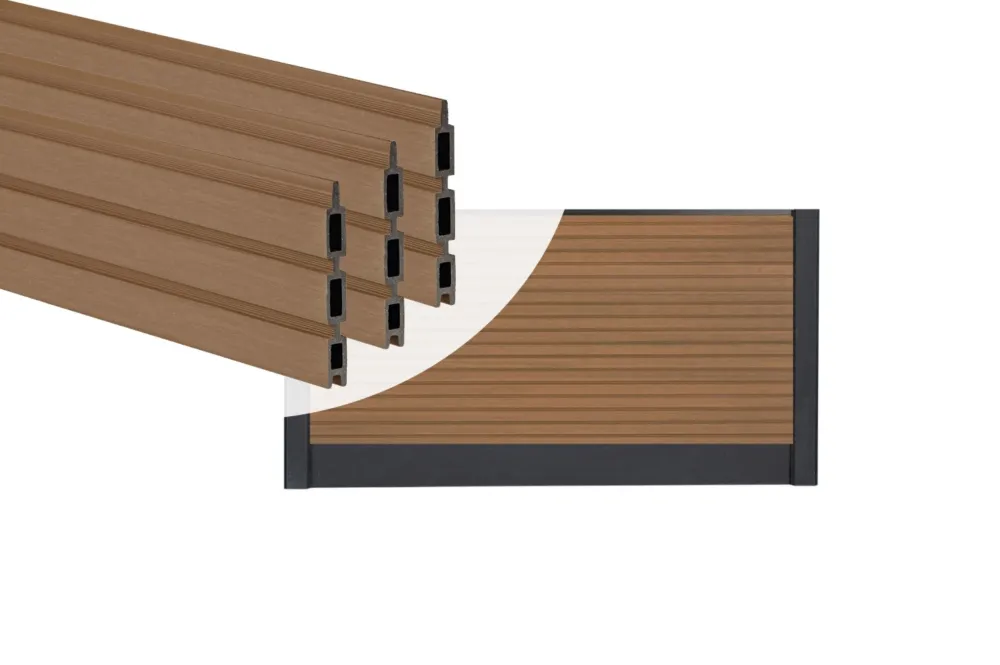 Voordeelprijs PuraFence Stapelprofielen Royal Teak - Set 6 Stuks