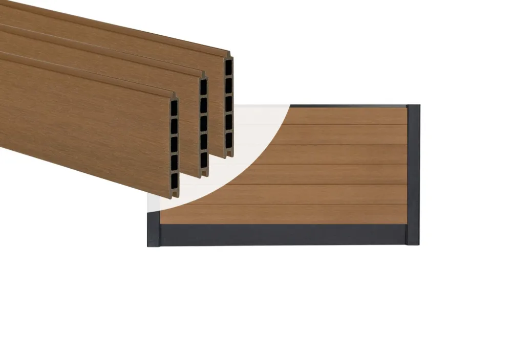 PuraFence Stapelprofielen Classic Teak - Set 6 Stuks Tijdelijk Beschikbaar