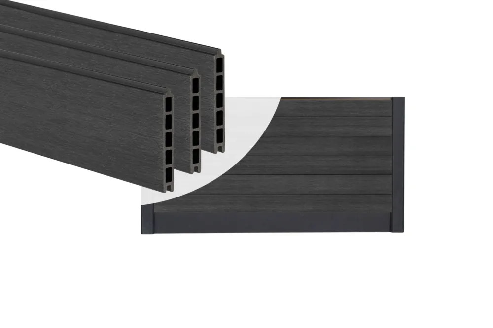 PuraFence Stapelprofielen Classic Ebony Black - Set 6 Stuks Laatste Kans
