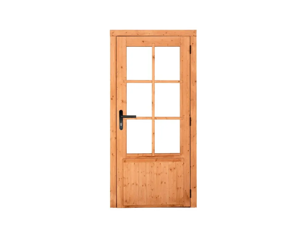Red Class Wood enkele glasdeur 100x205 cm rechtsdraaiend - zwart beslag Aanbieding