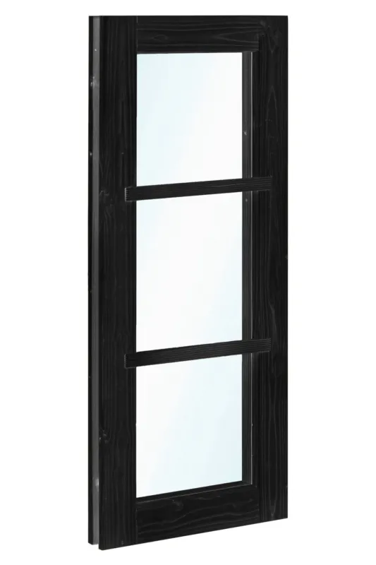 Vastraam vuren hout enkelglas 45 x 150 cm - zwart Superprijs