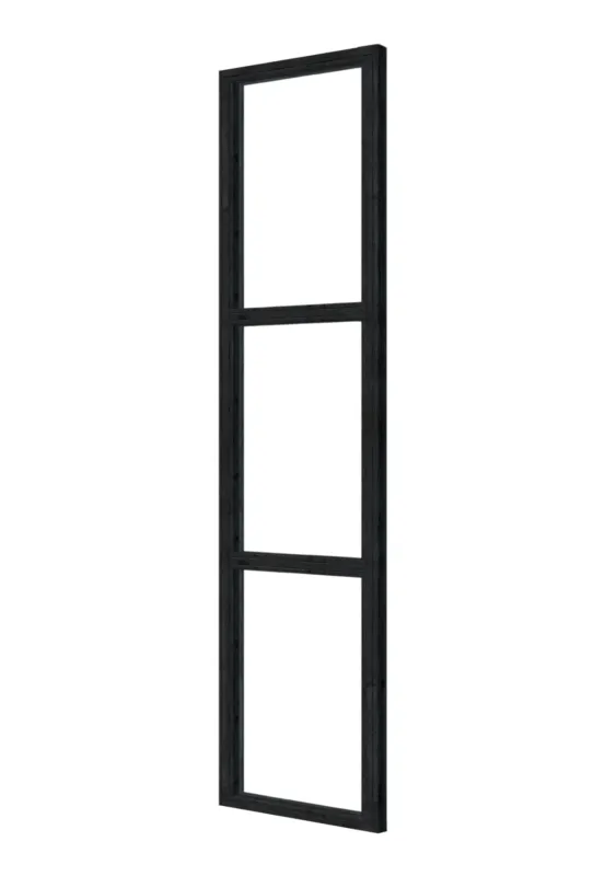 Snelle Levering Glaswand steellook 45 x 212 cm - zwart