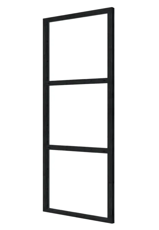 Seizoensaanbieding Glaswand steellook 82,5 x 212 cm - zwart
