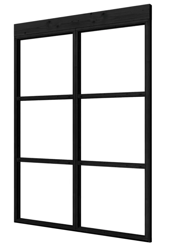 Glaswand steellook complete set 165,2 x 224 cm - zwart (2-delig) Koop Vandaag