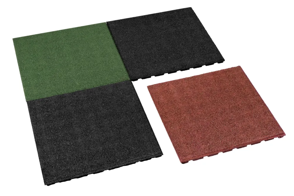 Rubberen tegel 50 x 50 x 2,5 cm - zwart, groen of rood - Zwart Weekendaanbieding