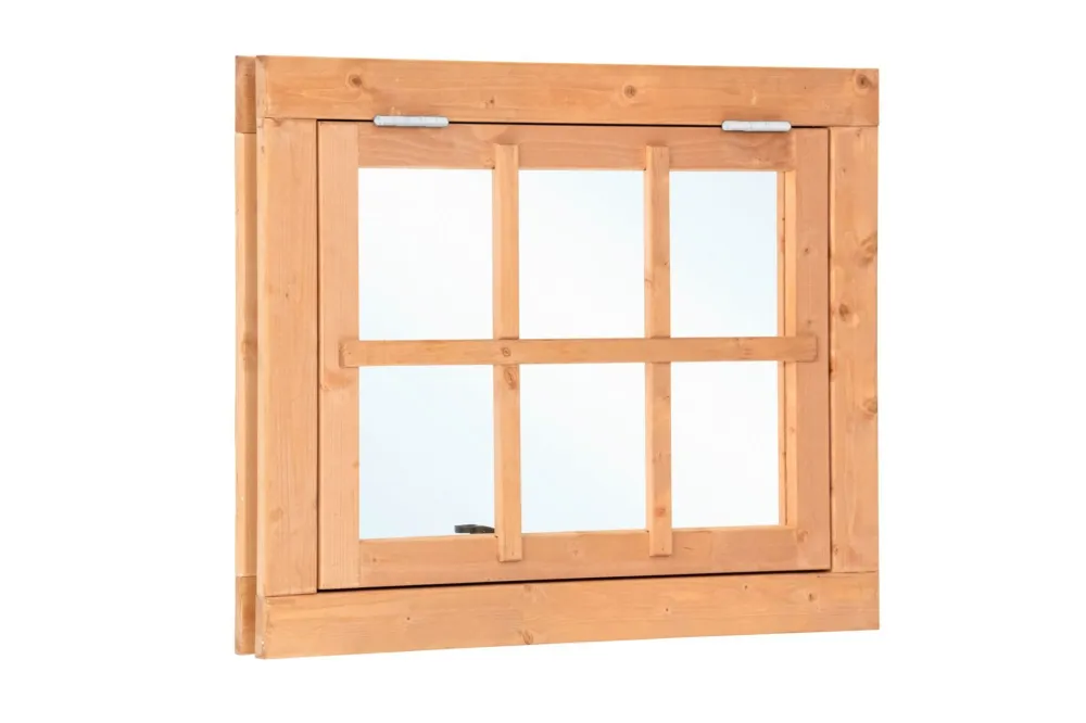 Nu Kopen Red Class Wood uitzetraam 90x70 cm enkelglas - RVS/verzinkt beslag