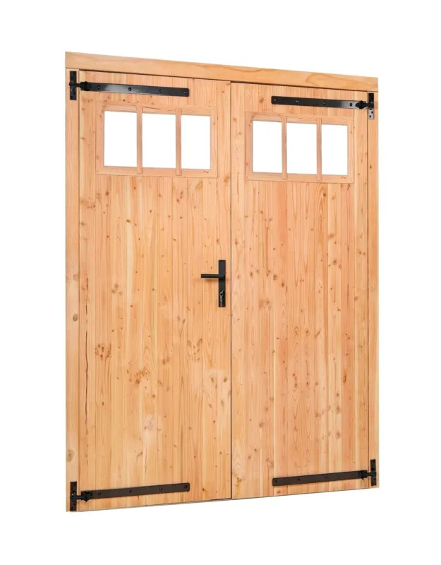 Douglas dubbele klampdeur 1-ruits 185x205 cm linksdraaiend - zwart beslag Gratis Retour