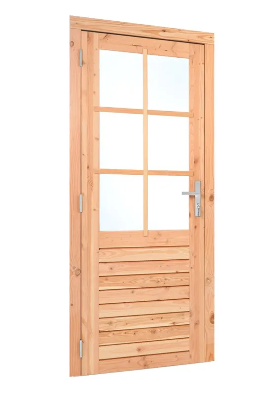 Douglas enkele glasdeur 6-ruits 100x205 cm linksdraaiend - RVS/verzinkt beslag Actieprijs