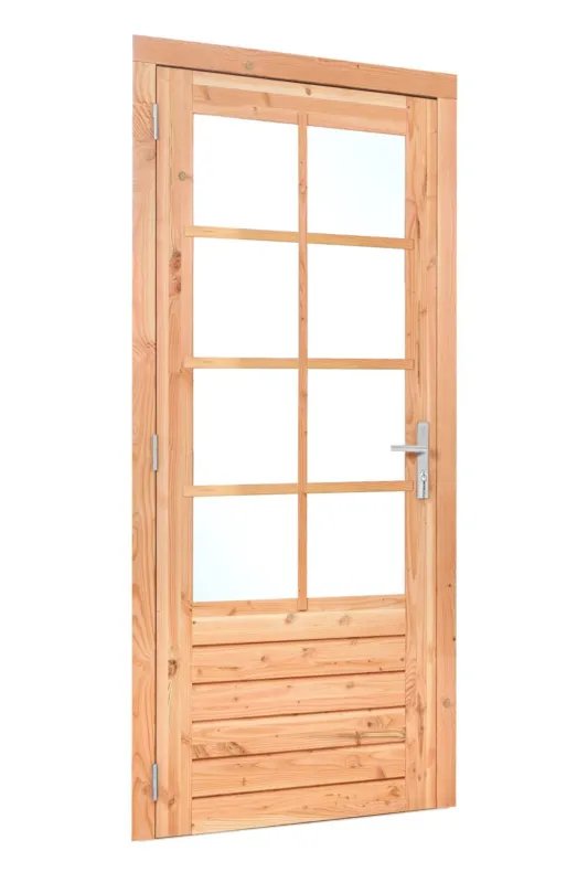 Douglas enkele glasdeur 8-ruits 110x215 cm dubbelglas linksdraaiend - RVS/verzinkt beslag Populair