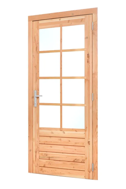 Must-Have Douglas enkele glasdeur 8-ruits 110x215 cm dubbelglas rechtsdraaiend - RVS/verzinkt beslag