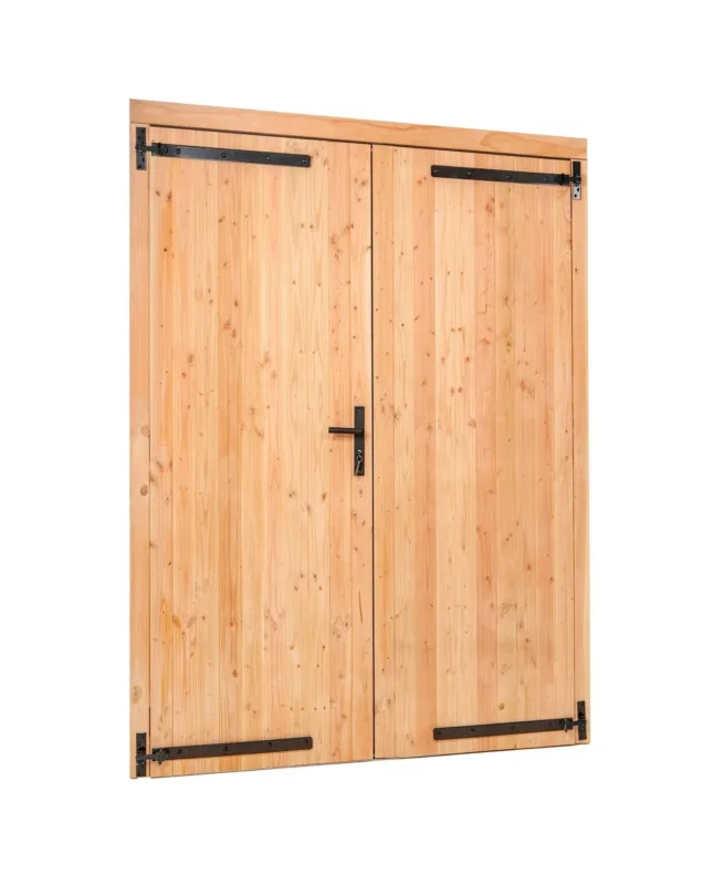 Betrouwbaar Douglas dubbele klampdeur XXL 225.4x215 cm linksdraaiend - RVS/verzinkt beslag