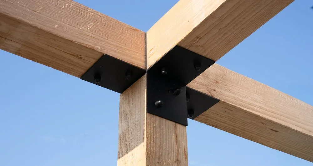 Premium Pergola Hoekverbinding met Verlenging Zwart Gecoat voor 12 x 12 cm balken open model incl. bevestigingsset
