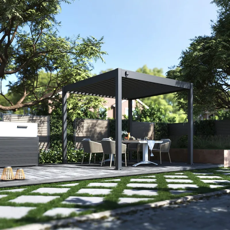 Aluminium Terrasoverkapping Comfort Vrijstaand 300 x 300 cm Antraciet Premium