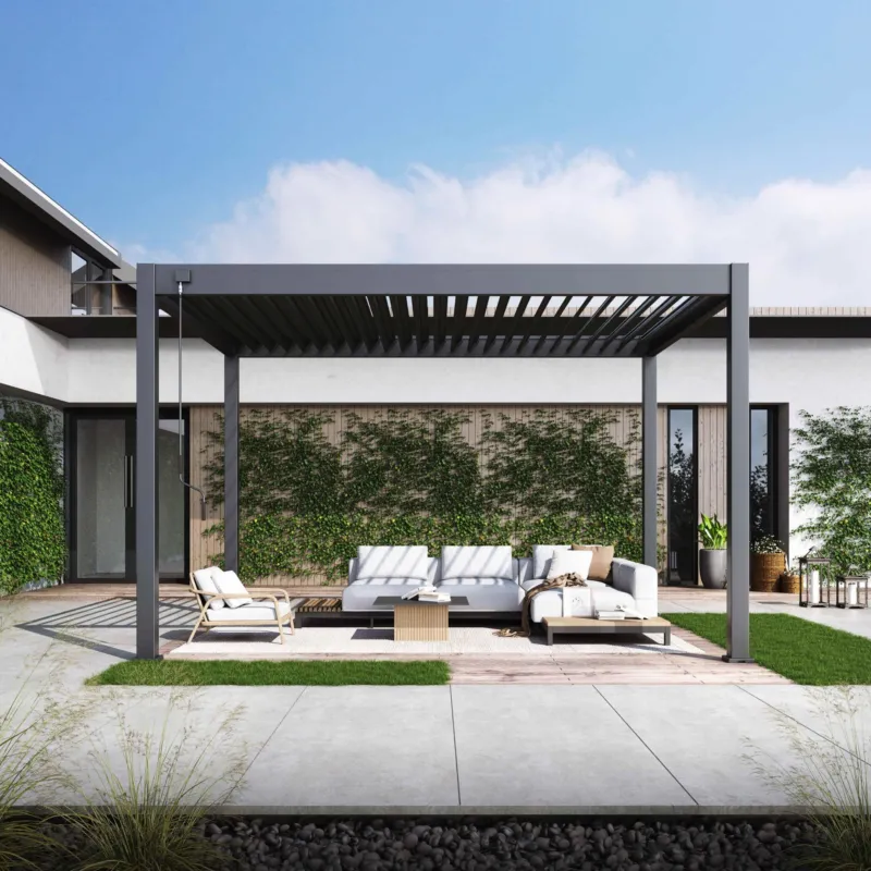Aluminium Terrasoverkapping Comfort Vrijstaand 300 x 360 cm Antraciet Nieuw