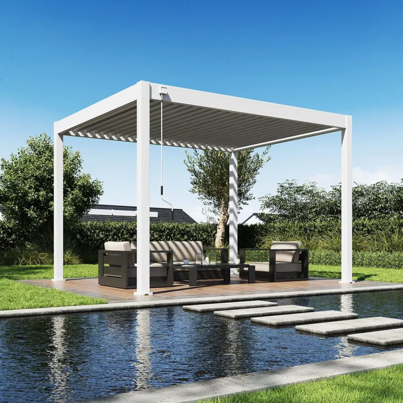 Aluminium Terrasoverkapping Comfort Vrijstaand 300 x 360 cm Wit Beperkt Aanbod