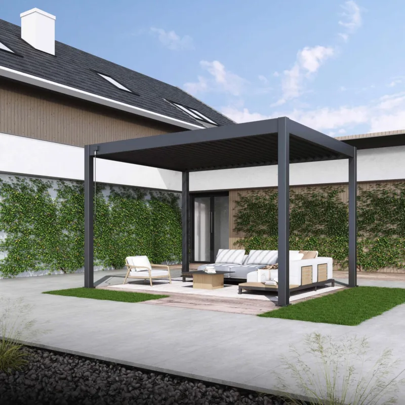 Beste Prijs Aluminium Terrasoverkapping Comfort Vrijstaand 300 x 400 cm Antraciet