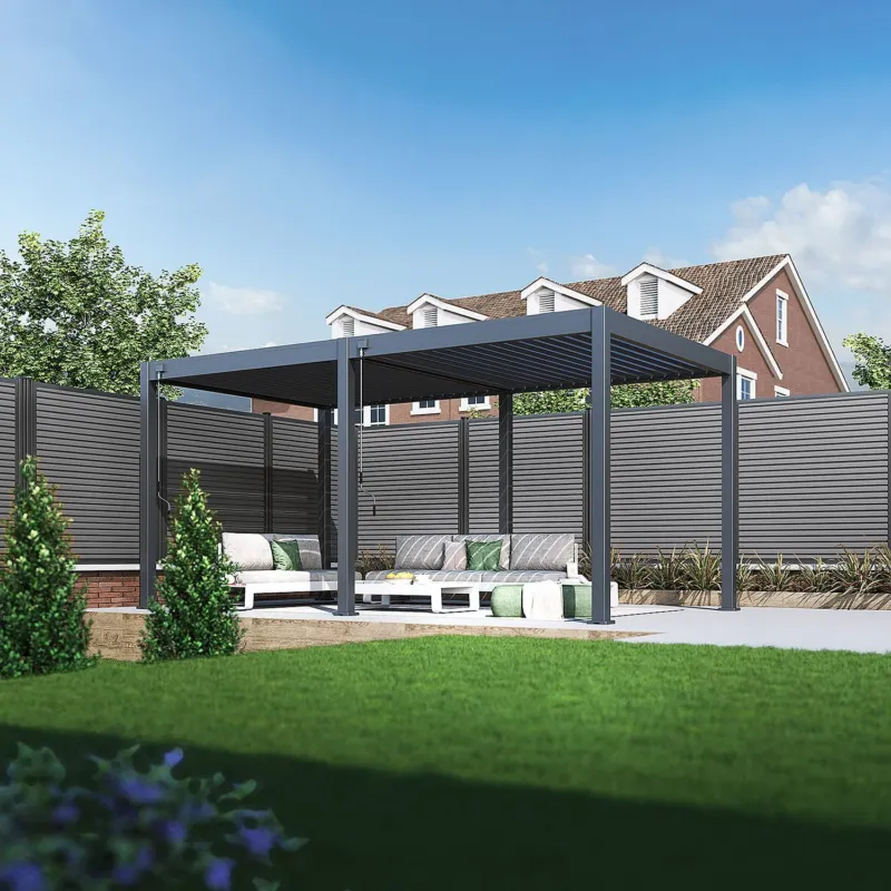 Aluminium Terrasoverkapping Comfort Vrijstaand 300 x 530 cm Antraciet Populair
