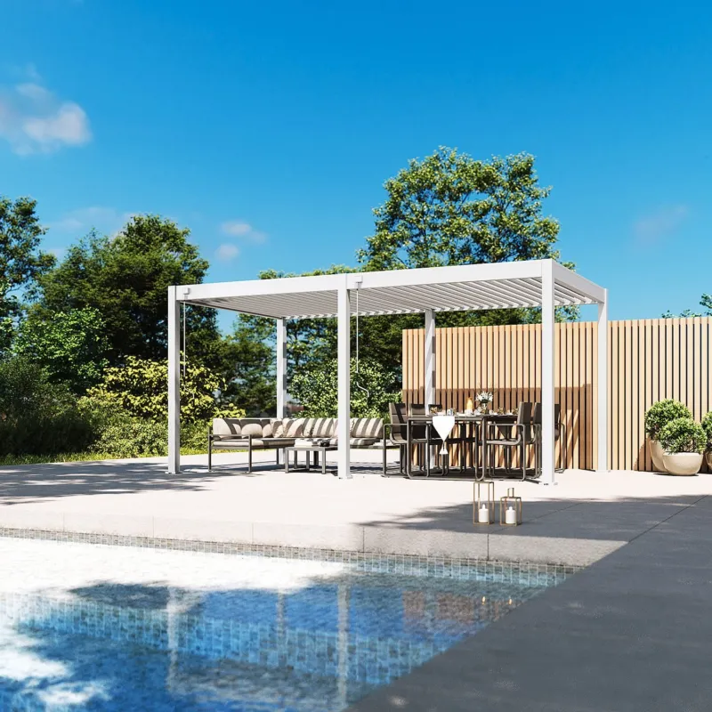 Aluminium Terrasoverkapping Comfort Vrijstaand 300 x 530 cm Wit Gecertificeerd