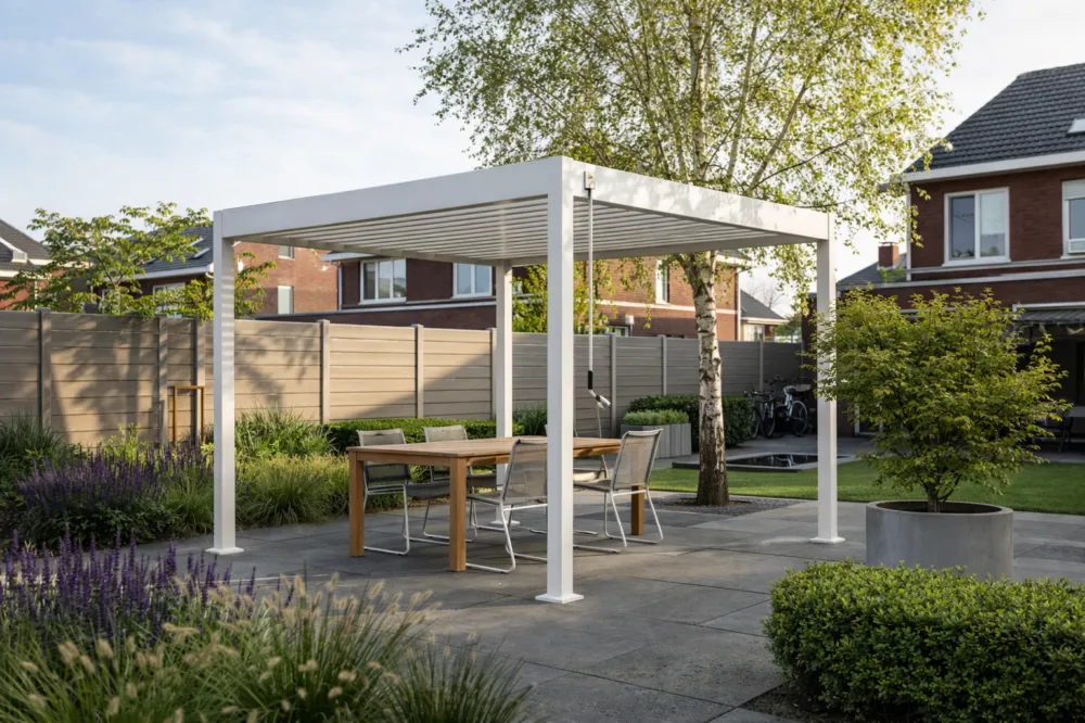 Aluminium Terrasoverkapping Deluxe Vrijstaand 300 x 300 cm Wit Nu Kopen