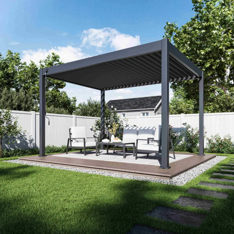 Must-Have Aluminium Terrasoverkapping Deluxe Vrijstaand 300 x 400 cm Antraciet