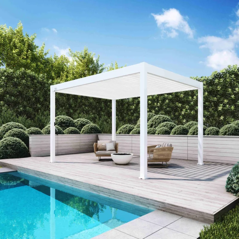 Gratis Retour Aluminium Terrasoverkapping Deluxe Vrijstaand 300 x 400 cm Wit