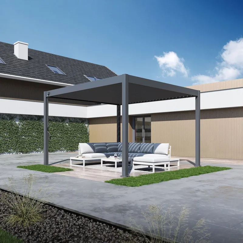 Aluminium Terrasoverkapping Deluxe Vrijstaand 360 x 400 cm Antraciet Finale Uitverkoop