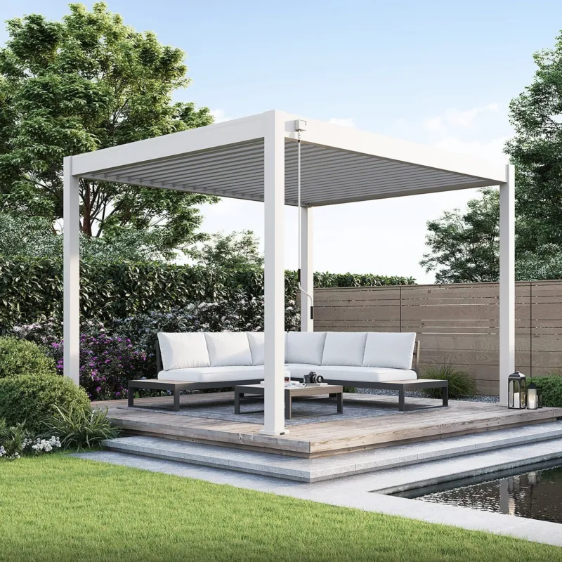 Aluminium Terrasoverkapping Deluxe Vrijstaand 360 x 400 cm Kiezelgrijs Aanbieding