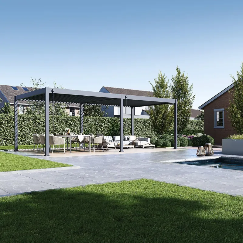 Laatste Kans Aluminium Terrasoverkapping Deluxe Vrijstaand 360 x 720 cm Antraciet