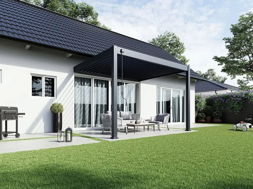 Must-Have Aluminium Terrasoverkapping Deluxe Aanbouw 300 x 360 cm Antraciet