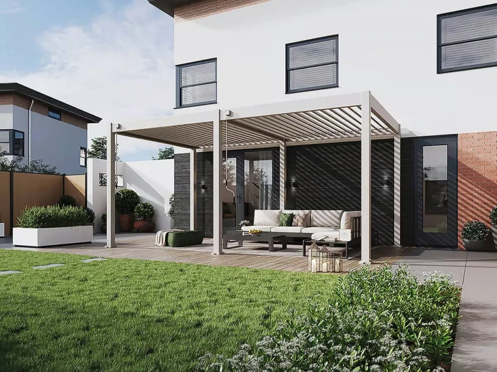 Laatste Versie Aluminium Terrasoverkapping Deluxe Vrijstaand 300 x 600 cm Kiezelgrijs