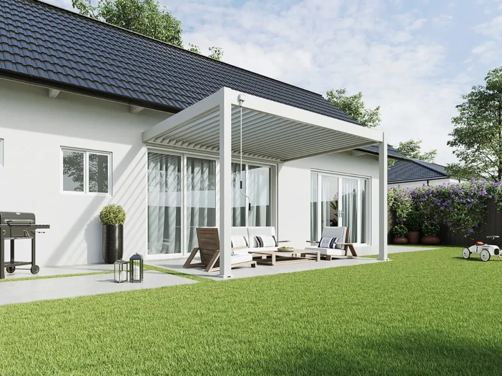 Dagaanbieding Aluminium Terrasoverkapping Deluxe Aanbouw 300 x 400 cm Wit