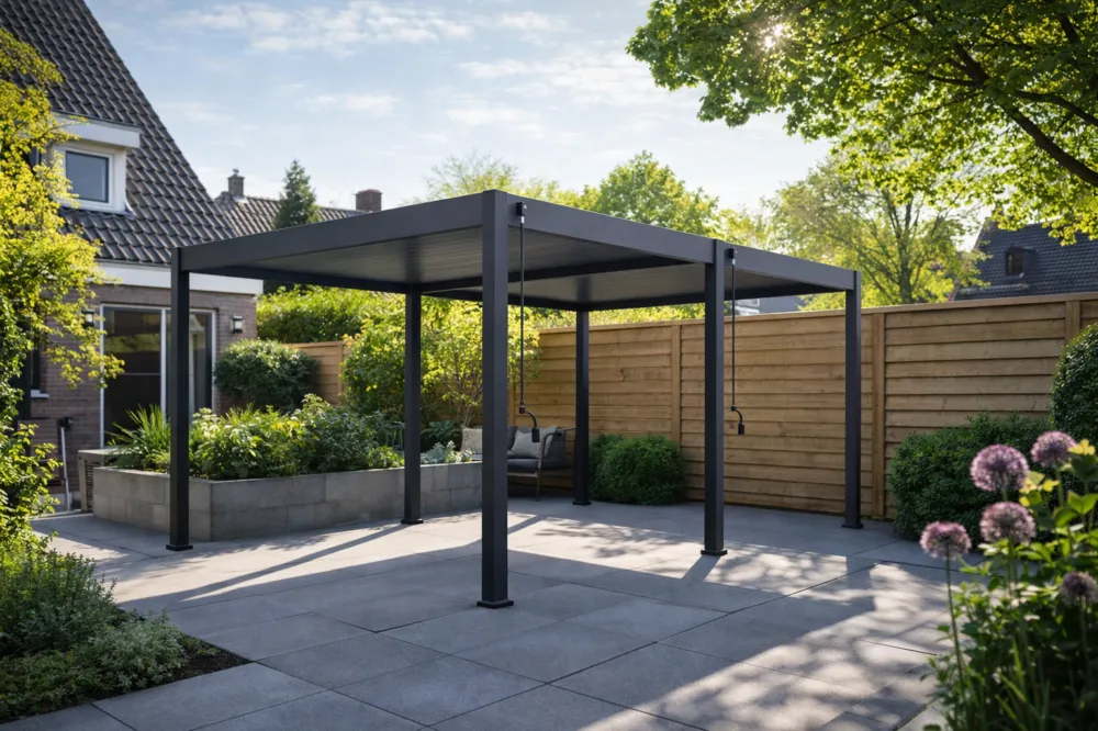 Express Levering Aluminium Terrasoverkapping Deluxe Vrijstaand 360 x 530 cm Antraciet
