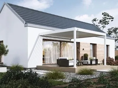 Direct Beschikbaar Aluminium Terrasoverkapping Deluxe Aanbouw 360 x 400 cm Wit