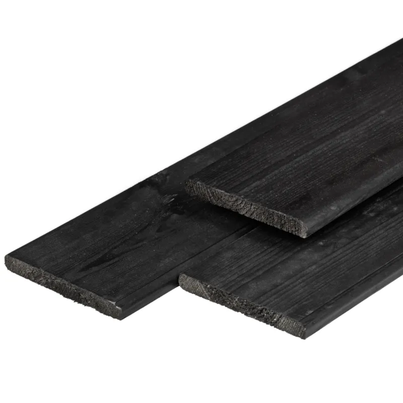 Snelle Levering Schuttingplank Zwart Vuren 1.6 x 14 cm - 300 cm