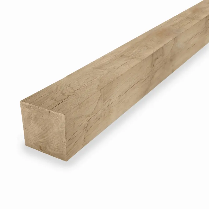 Premium eiken - balk Eiken balk - 100x100 mm - fijnbezaagd / ruw - balk voor buiten - eikenhout AD 20-25% - Eiken balk - 100x100 mm - ruw: 400 cm