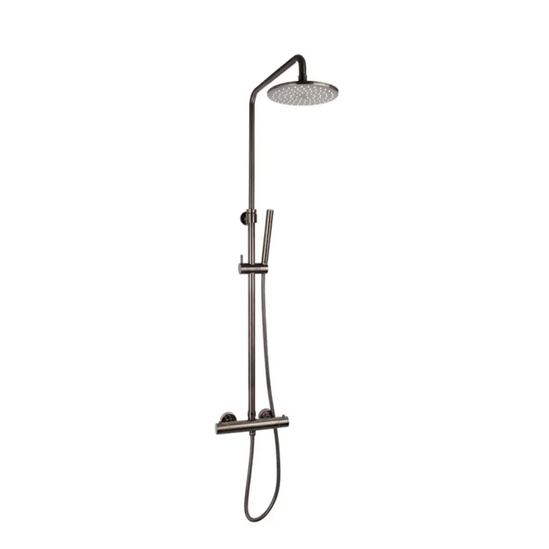Regendouche Sanilux Opbouw 20 cm Met Staafdouchekop Gun Metal Geborsteld Beperkte Voorraad
