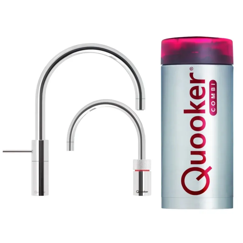 Quooker Nordic Round Twintaps met Combi Boiler RVS Weekendaanbieding