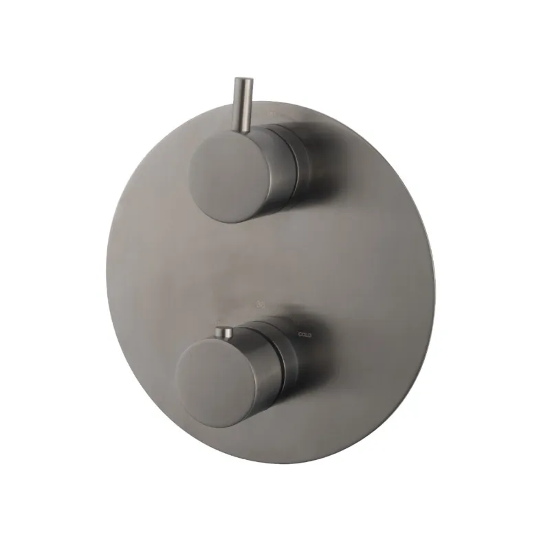 Afbouwdeel Wiesbaden Caral Thermostaat 2 Weg Rond Gunmetal Shop Nu
