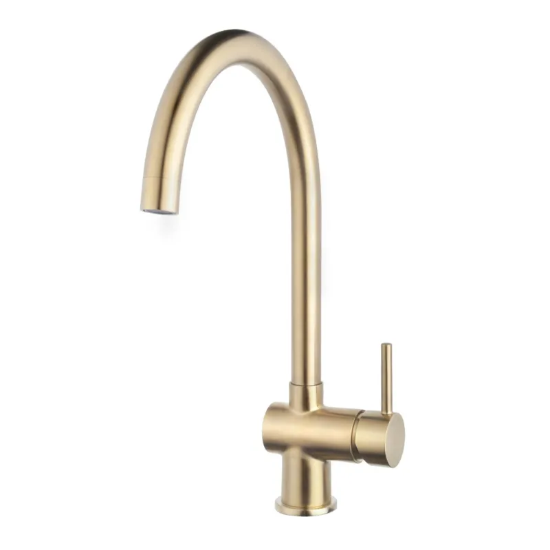 Nu Kopen Keukenmengkraan Wiesbaden Caral Geborsteld Messing Goud PVD Coating
