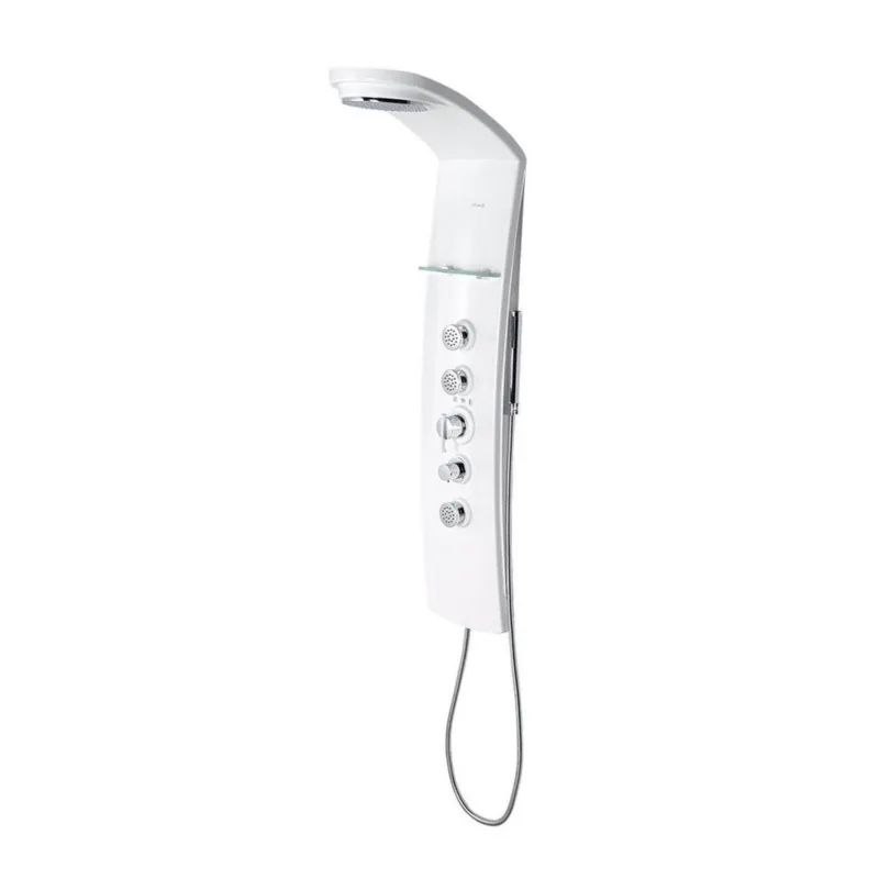 Douchepaneel Sapho Luk 130x25 cm Thermostatisch Hoekgemonteerd Wit Weekendaanbieding