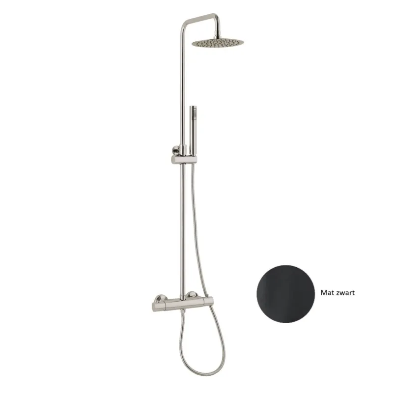 Regendouche Opbouwset Sanimex Giulini Thermostatisch Incl. Douchegarnituur Ø 20cm Mat Zwart Finale Uitverkoop
