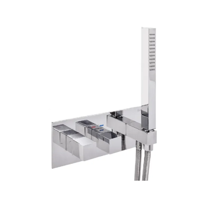 Inbouw Douchekraan Sanimex Giulini Thermostatisch 1-Uitgang Vierkant Incl. Handdouche En BOX Inbouwdeel Chroom Bestel Nu