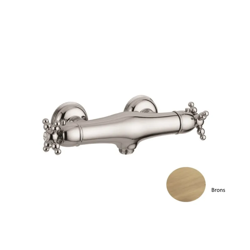 Uitverkoop Douchekraan Opbouw Sanimex Giulini Thermostatisch Kruisgreep HoH 15cm Brons