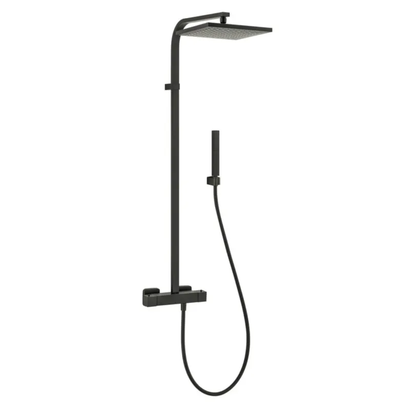 Regendoucheset Opbouw Sapho Dimy Thermostaatkraan 25x25 cm Mat Zwart Veilige Betaling