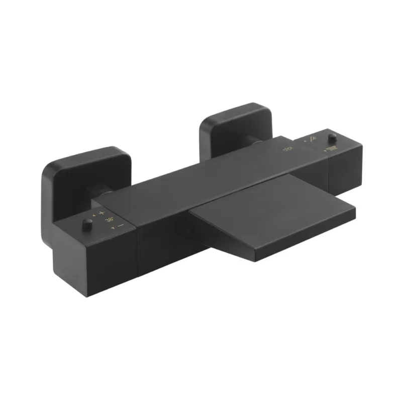 Opbouw Badkraan Sapho Dimy Thermostaatkraan Waterval 2-knop 15.5 cm Mat Zwart Must-Have