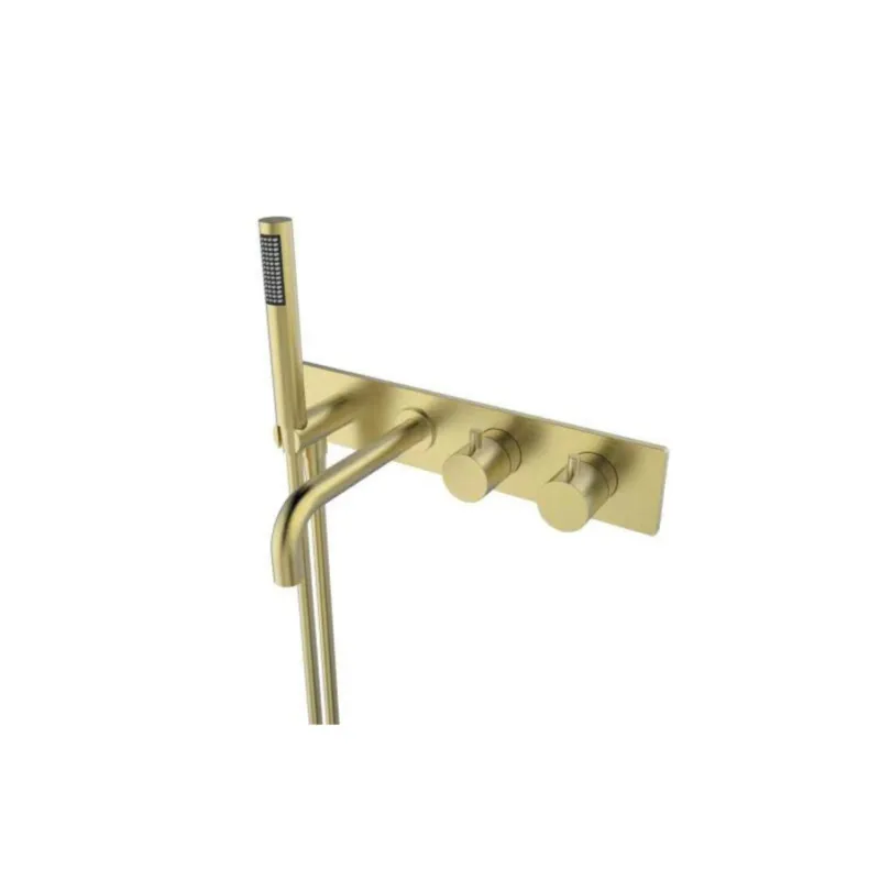 Bad Thermostaatkraan Inbouw Wiesbaden Style 2-knops Geborsteld Messing Goud Rechtstreeks Van De Fabrikant