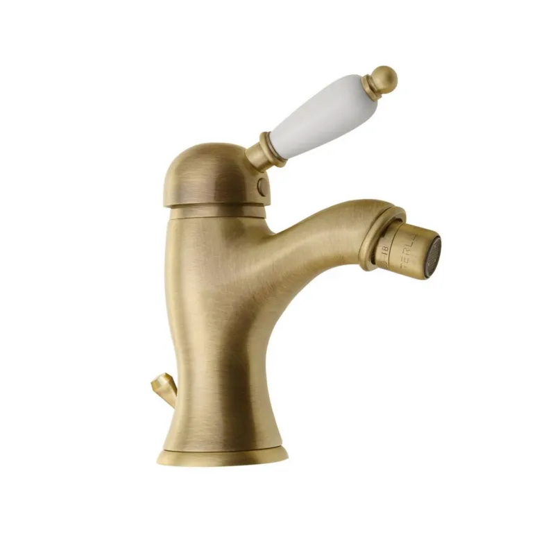 Bidetmengkraan Sapho Kirk� Retro Wit 1-hendel Gebogen 18.2 cm Brons (incl. clickwaste) Fabrieksprijs