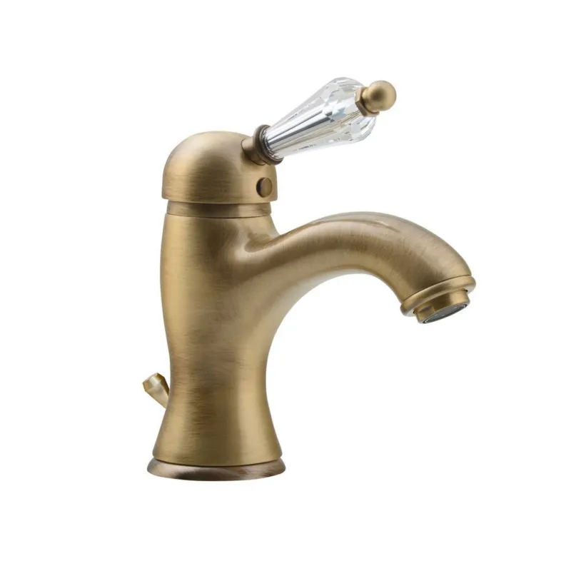 Wastafelmengkraan Sapho Kirk� Retro Kristal 1-hendel Gebogen 18.2 cm Brons (incl. clickwaste) Favoriet